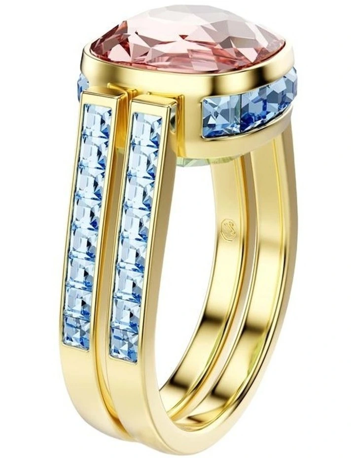 Chroma ring Cushion cut 18K gold finish in Multicoloured image 4