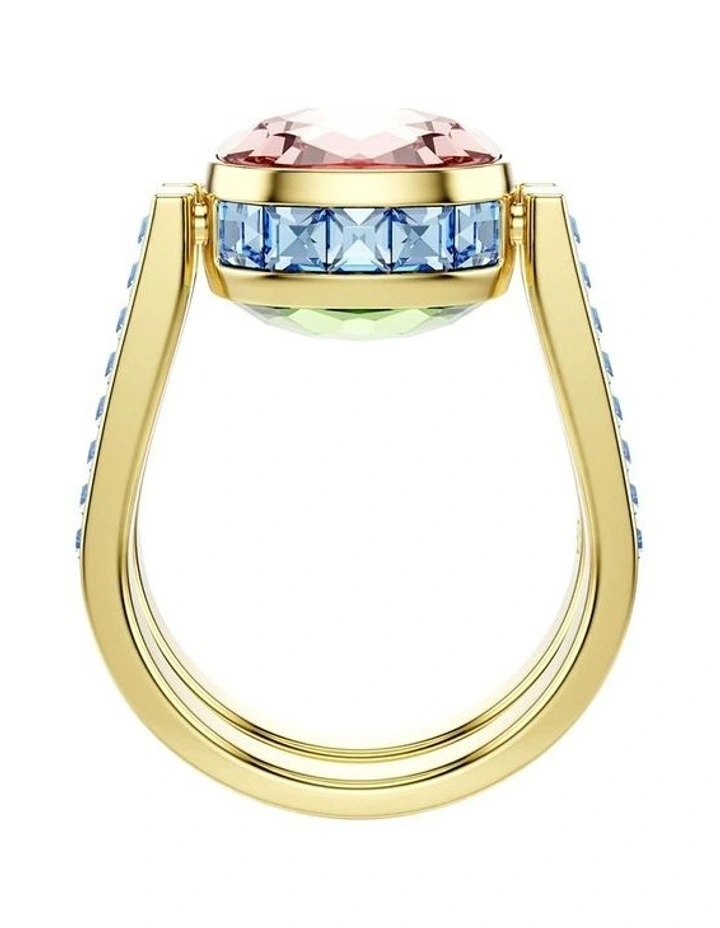 Chroma ring Cushion cut 18K gold finish in Multicoloured image 5