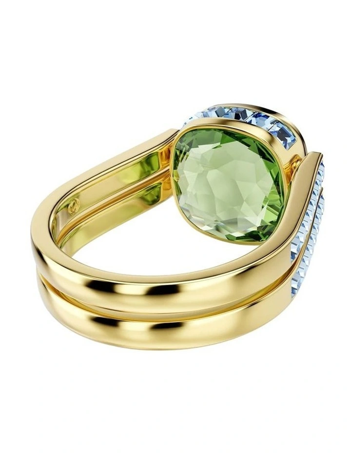 Chroma ring Cushion cut 18K gold finish in Multicoloured image 6