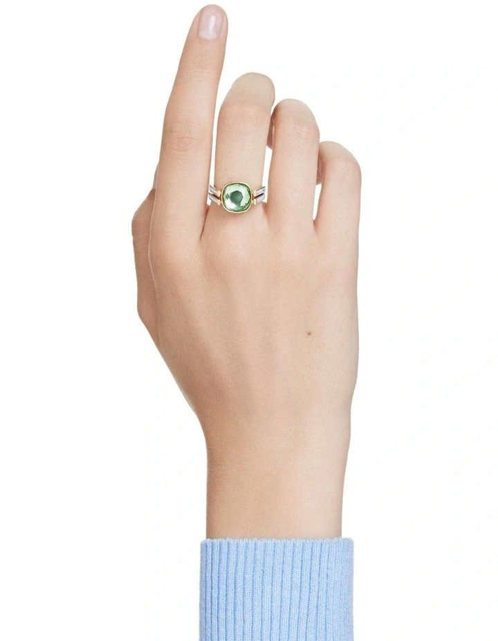 Chroma ring Cushion cut 18K gold finish in Multicoloured image 7