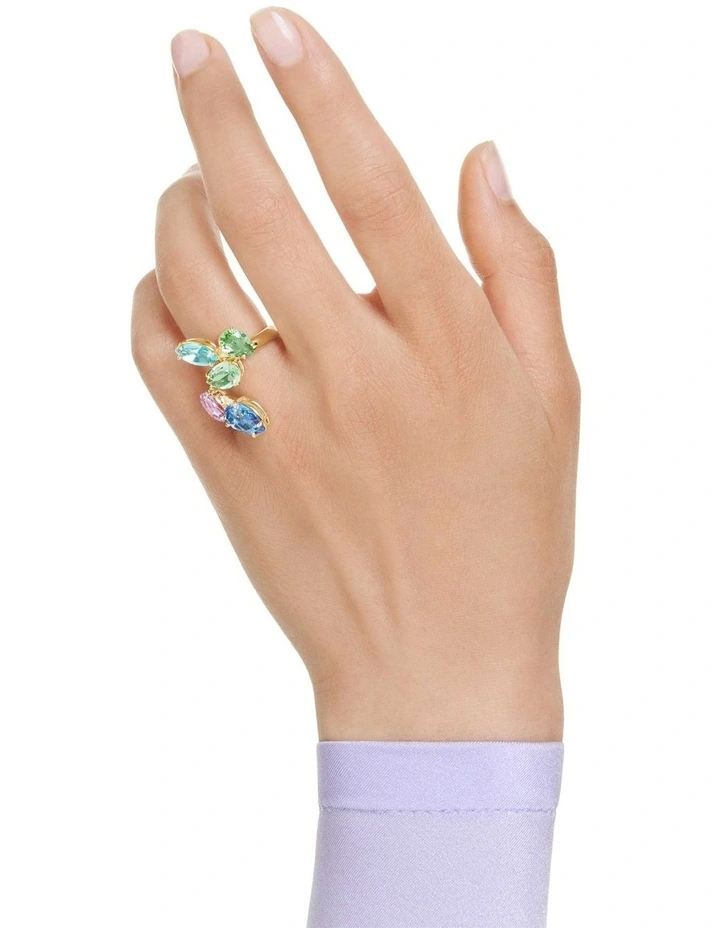 Gema cocktail ring Mixed cuts 18K gold finish in Multicoloured image 5