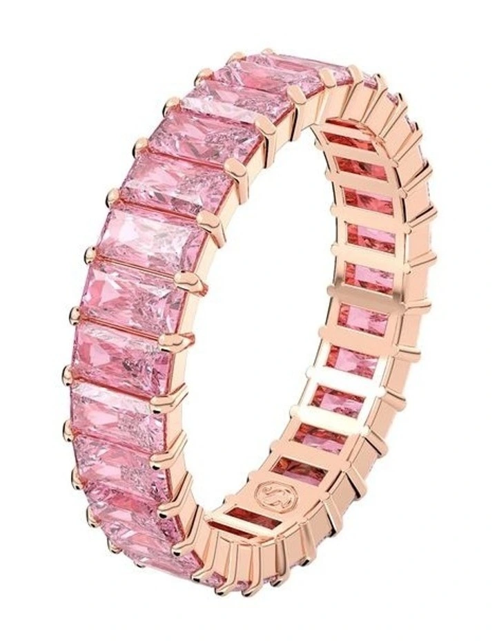 Matrix ring Baguette cut 18K rose gold finish in Pink image 2