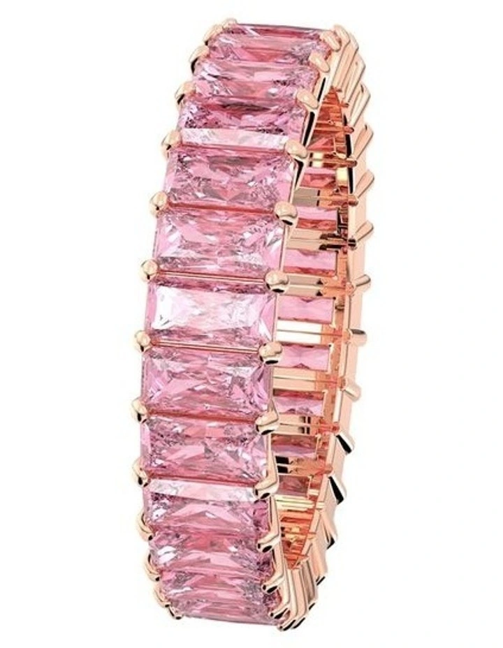 Matrix ring Baguette cut 18K rose gold finish in Pink image 3
