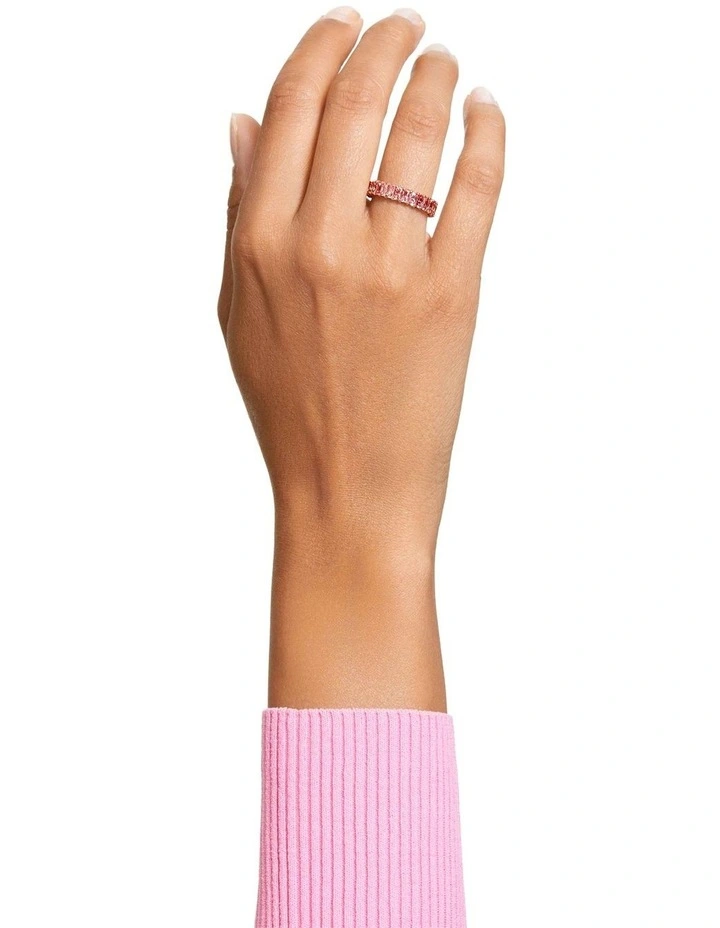 Matrix ring Baguette cut 18K rose gold finish in Pink image 5