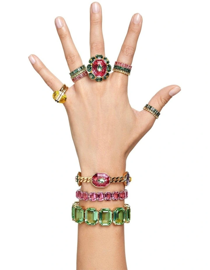 Matrix ring Baguette cut 18K rose gold finish in Pink image 7