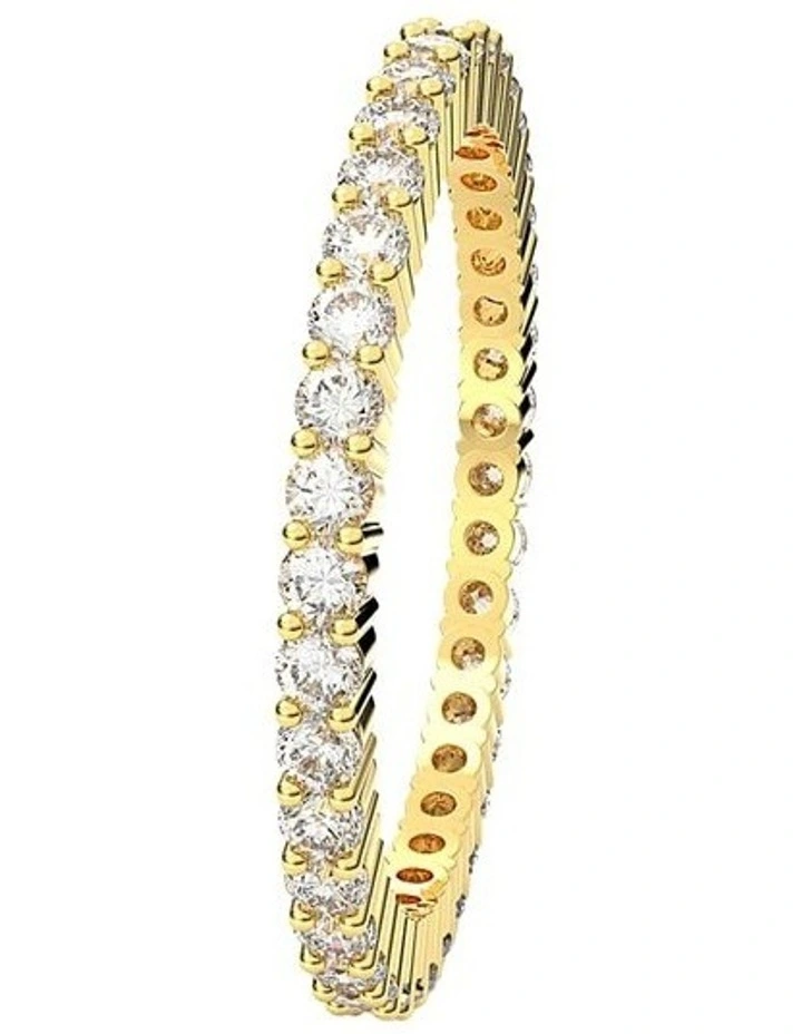 Matrix Vittore ring Round cut 18K gold finish in White image 3
