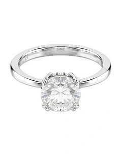 Stilla cocktail ring Round cut Silver-tone finish in White
