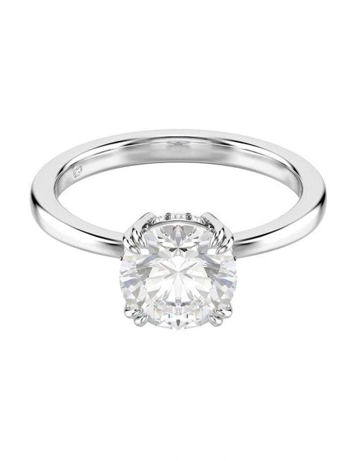 Stilla cocktail ring Round cut Silver-tone finish in White image 1