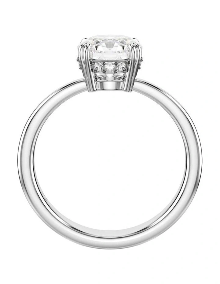 Stilla cocktail ring Round cut Silver-tone finish in White image 3