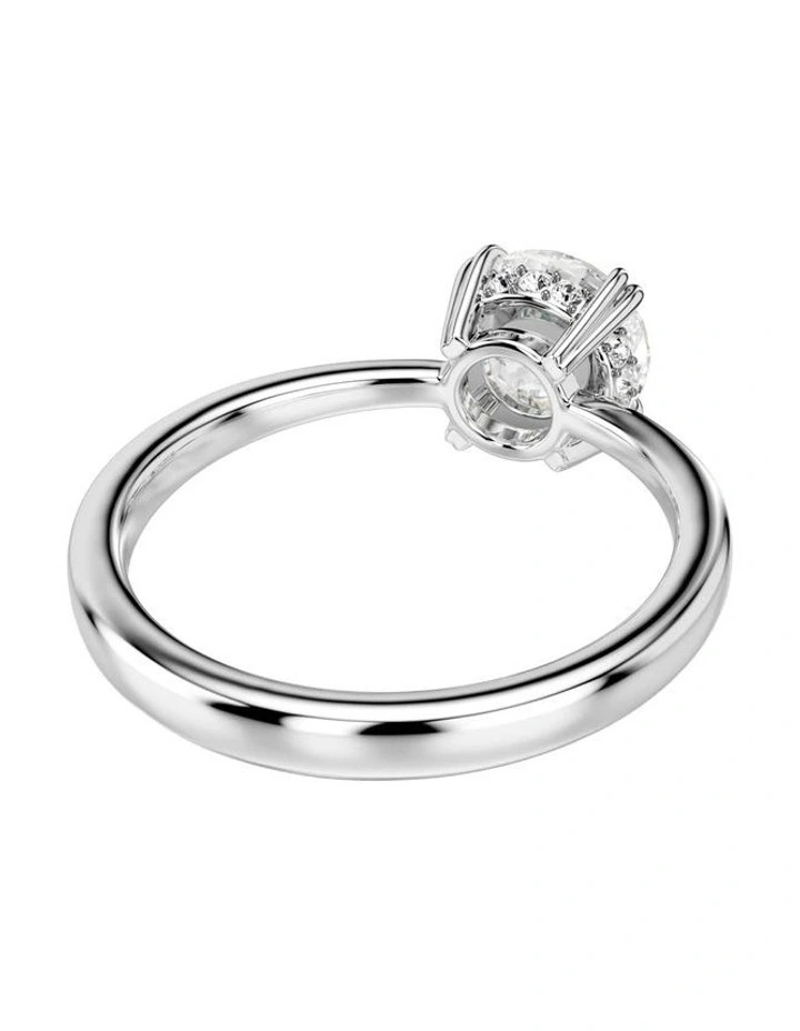 Stilla cocktail ring Round cut Silver-tone finish in White image 4
