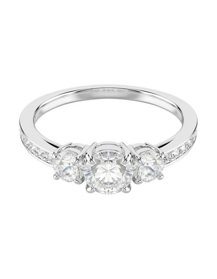 Stilla Attract ring Round cut Silver-tone finish in White image 1