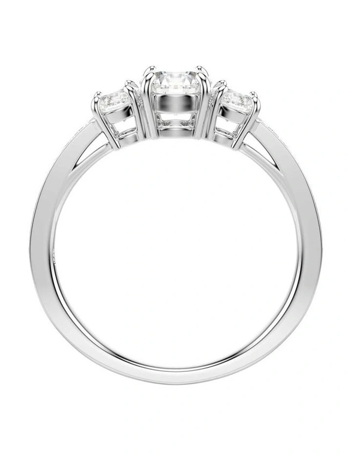 Stilla Attract ring Round cut Silver-tone finish in White image 3