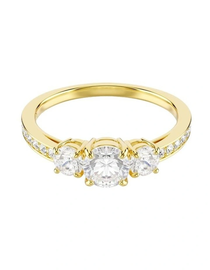 Stilla Attract ring Round cut 18K gold finish in White image 1