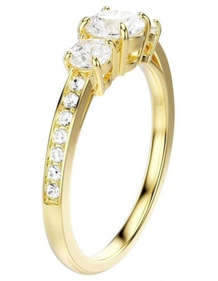 Stilla Attract ring Round cut 18K gold finish in White image 2