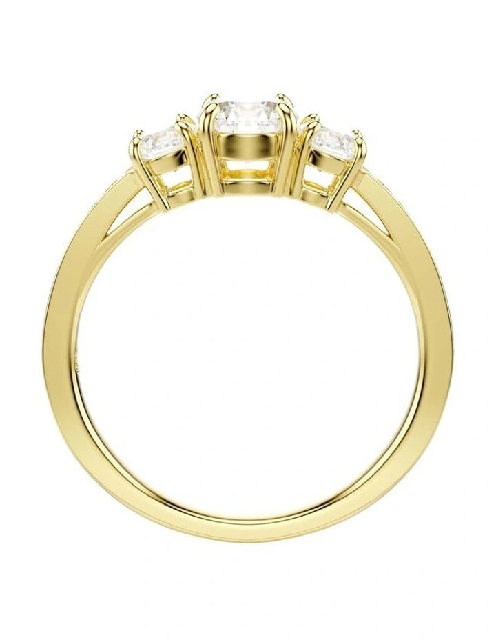 Stilla Attract ring Round cut 18K gold finish in White image 3