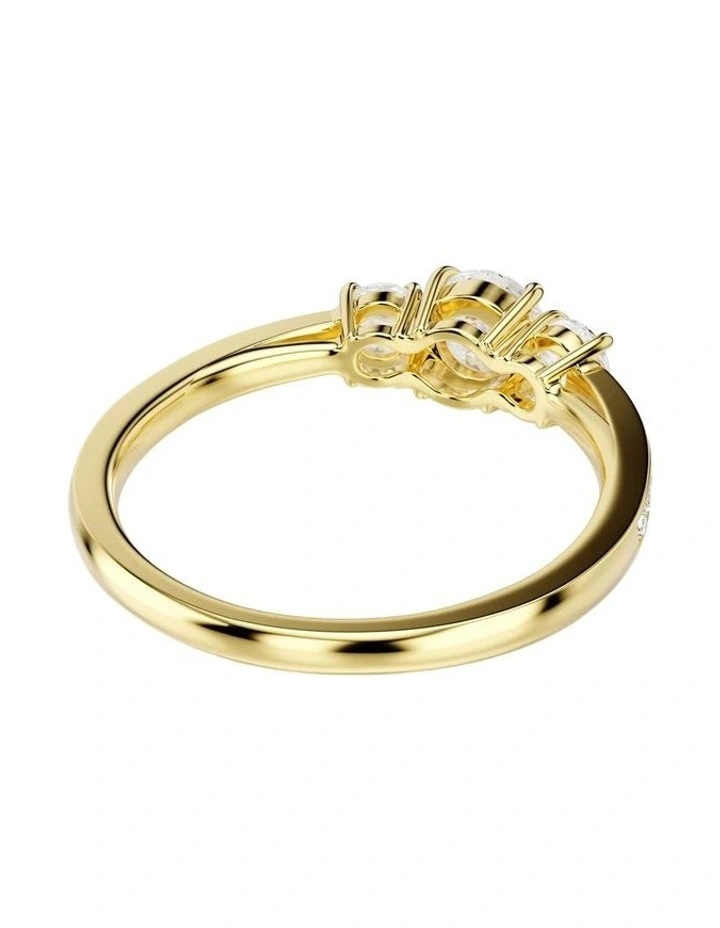 Stilla Attract ring Round cut 18K gold finish in White image 4