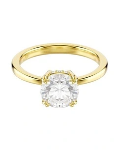 Stilla cocktail ring Round cut 18K gold finish in White