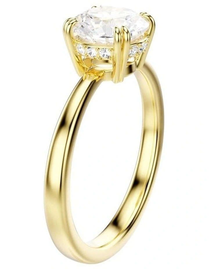 Stilla cocktail ring Round cut 18K gold finish in White image 2