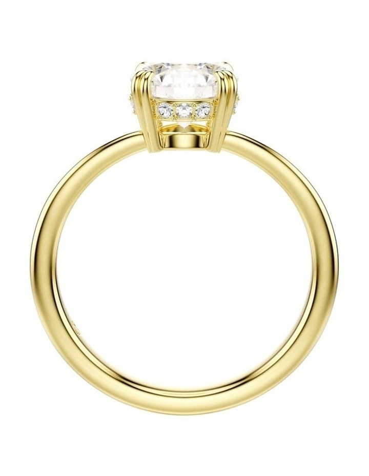Stilla cocktail ring Round cut 18K gold finish in White image 3