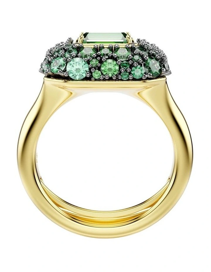Sublima cocktail ring Octagon cut 18K gold finish in Green image 3