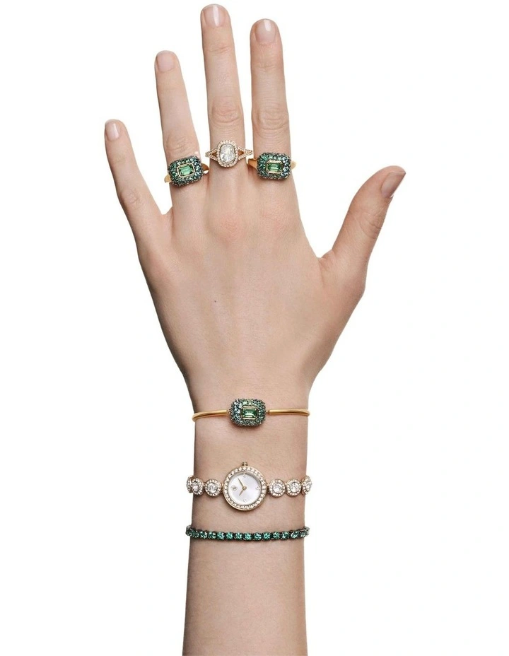 Sublima cocktail ring Octagon cut 18K gold finish in Green image 7