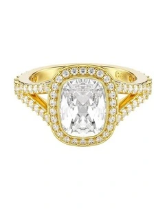 Una Angelic ring Cushion cut 18K gold finish in White