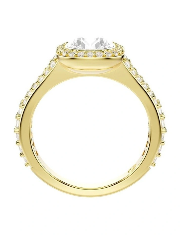 Una Angelic ring Cushion cut 18K gold finish in White image 3