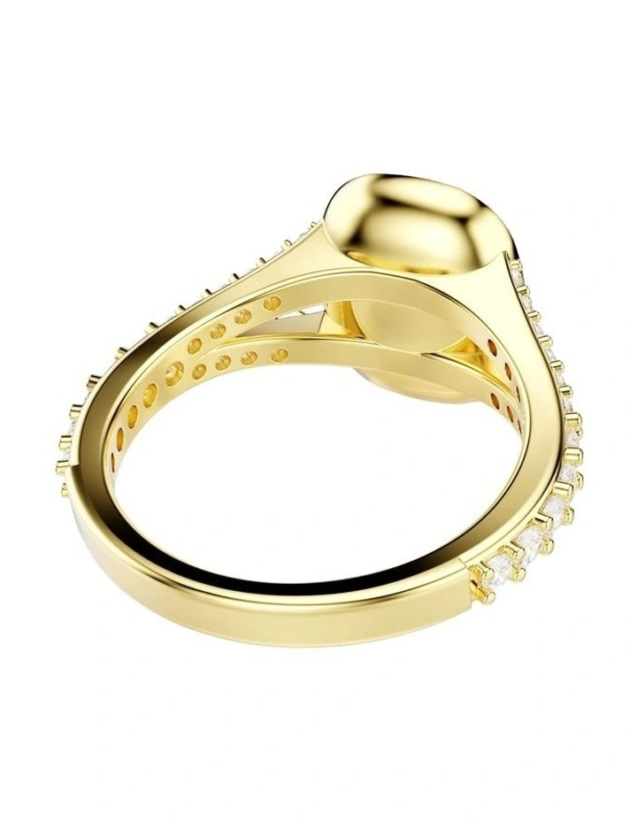 Una Angelic ring Cushion cut 18K gold finish in White image 4