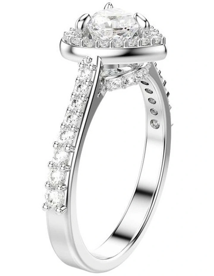 Una Angelic motif ring Mixed cuts Heart Rhodium plated in White image 2