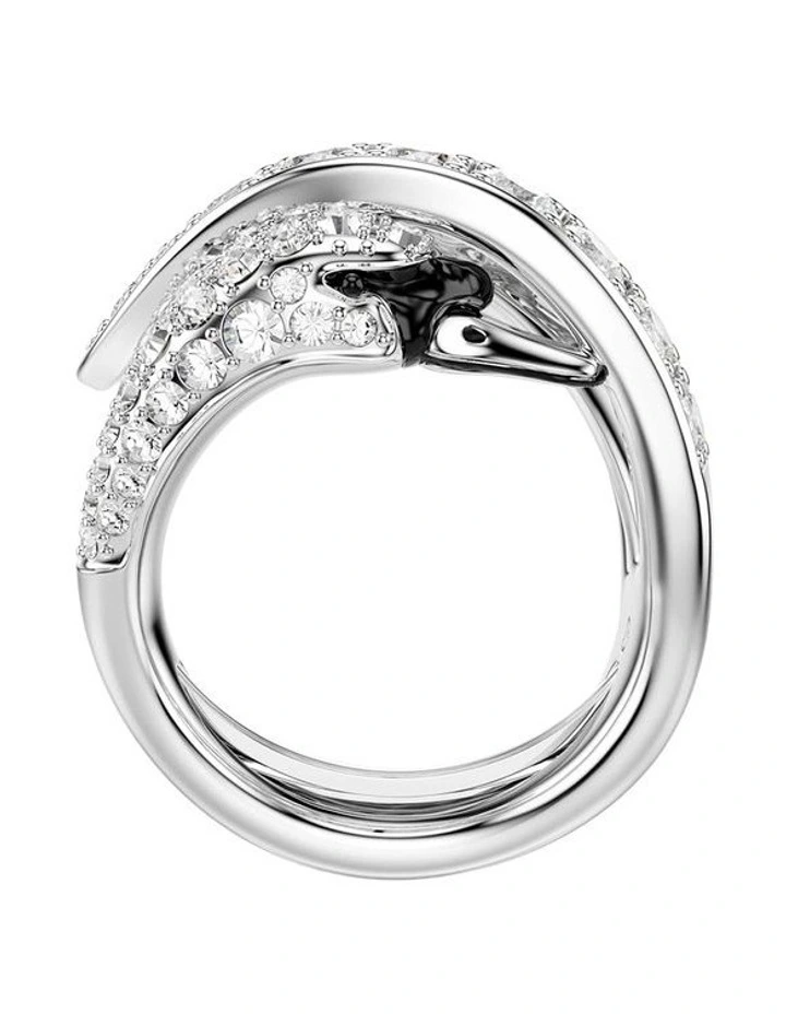 Vienna cocktail ring Mixed cuts Swan Rhodium plated in White image 3