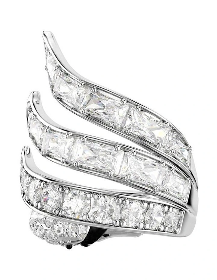 Vienna cocktail ring Mixed cuts Swan Rhodium plated in White image 1