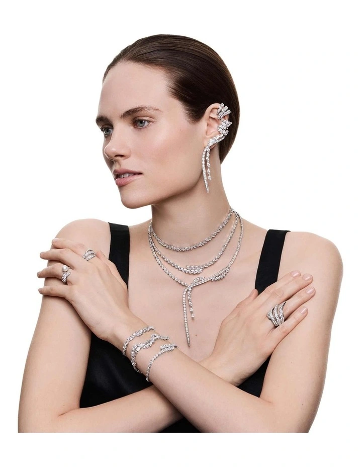 Vienna ring Mixed cuts Swan Rhodium plated in White image 6