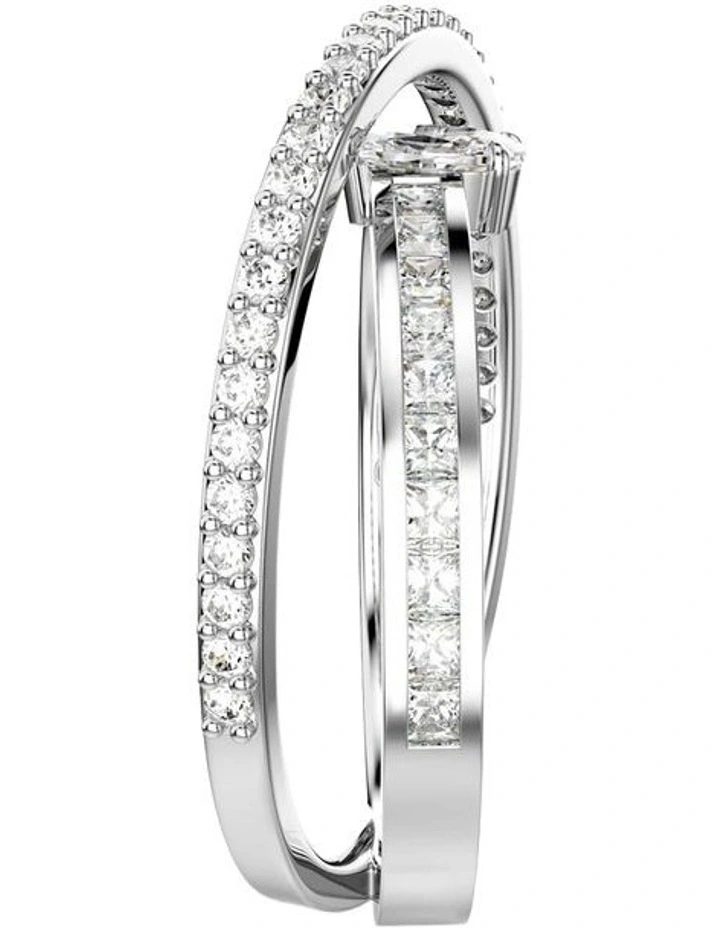 Hyperbola ring Mixed cuts Rhodium plated in White image 3