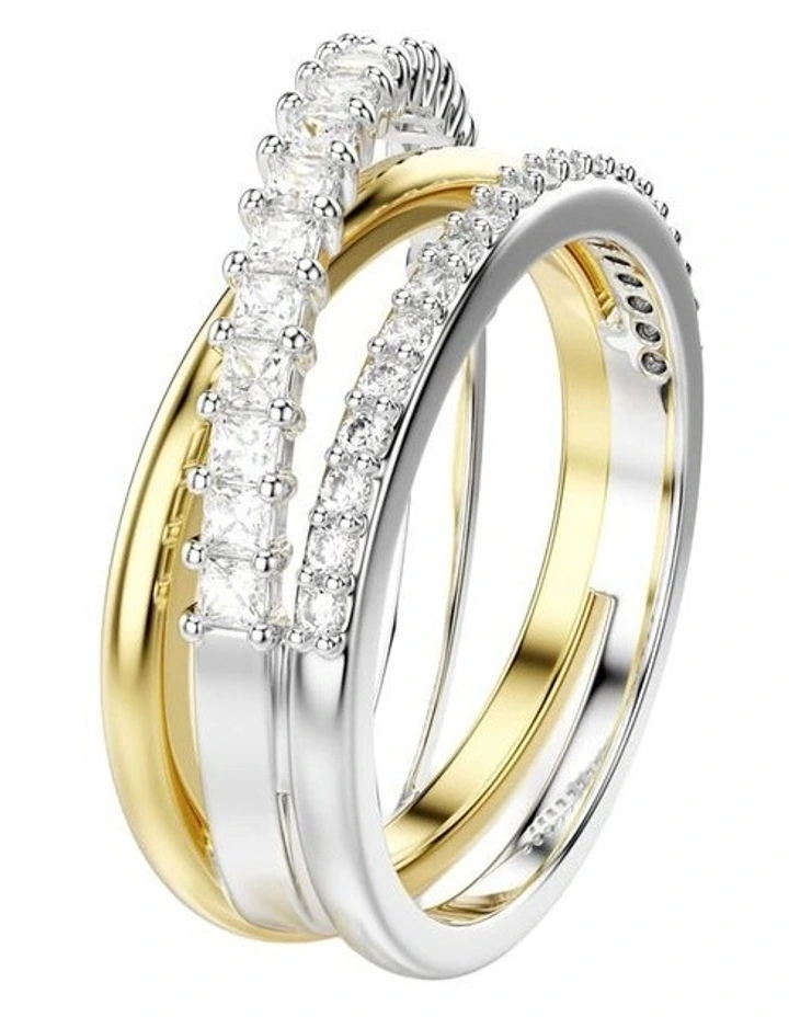 Hyperbola ring Mixed cuts Mixed metal finish in White image 2