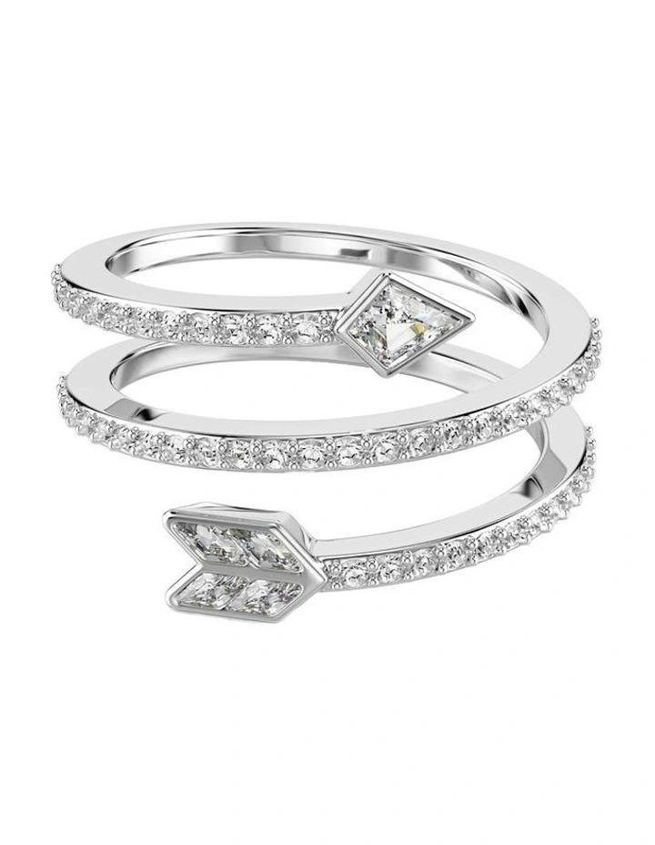 Idyllia motif ring Mixed cuts Arrow Rhodium plated in White image 1
