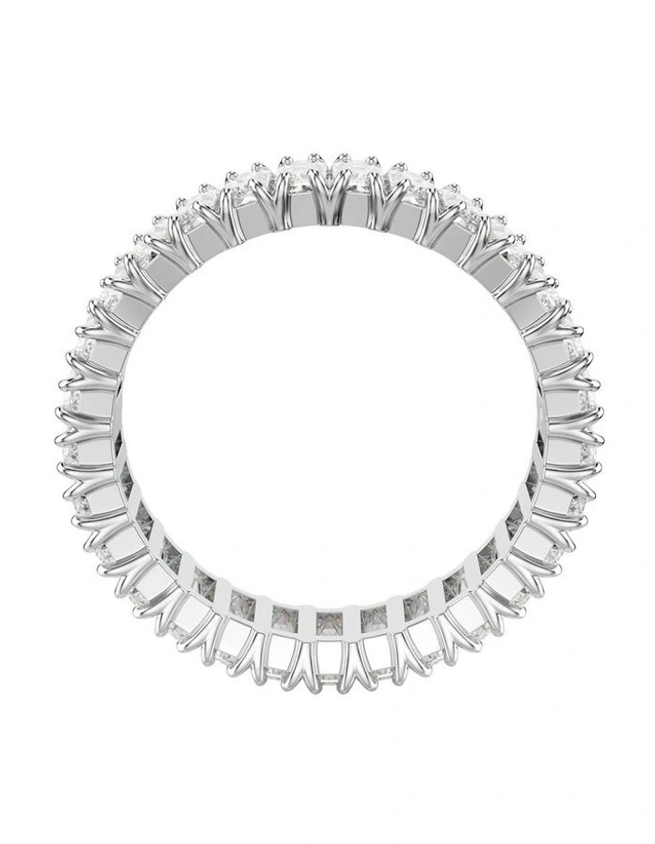 Matrix ring Baguette cut Silver-tone finish in White image 3
