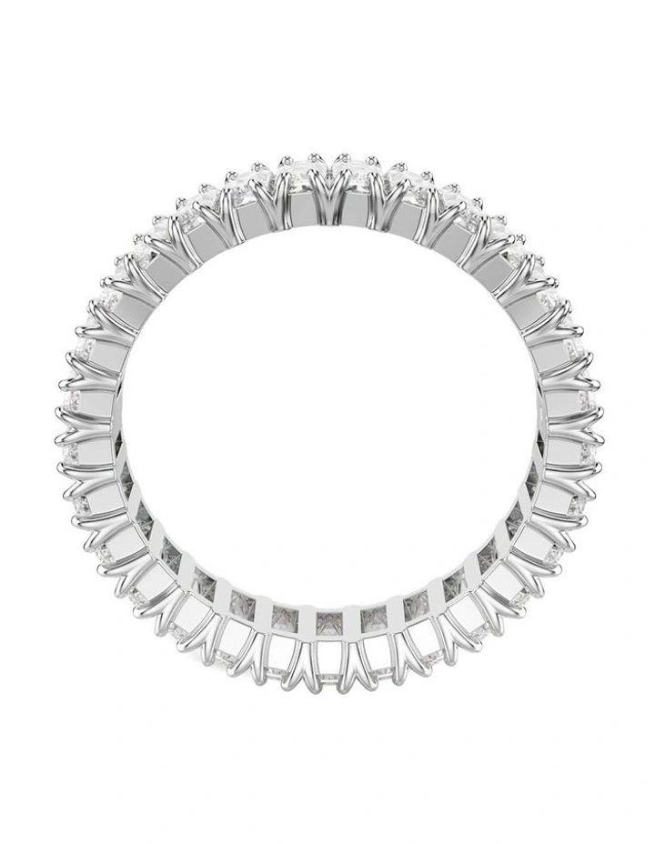 Matrix ring Baguette cut Silver-tone finish in White image 3