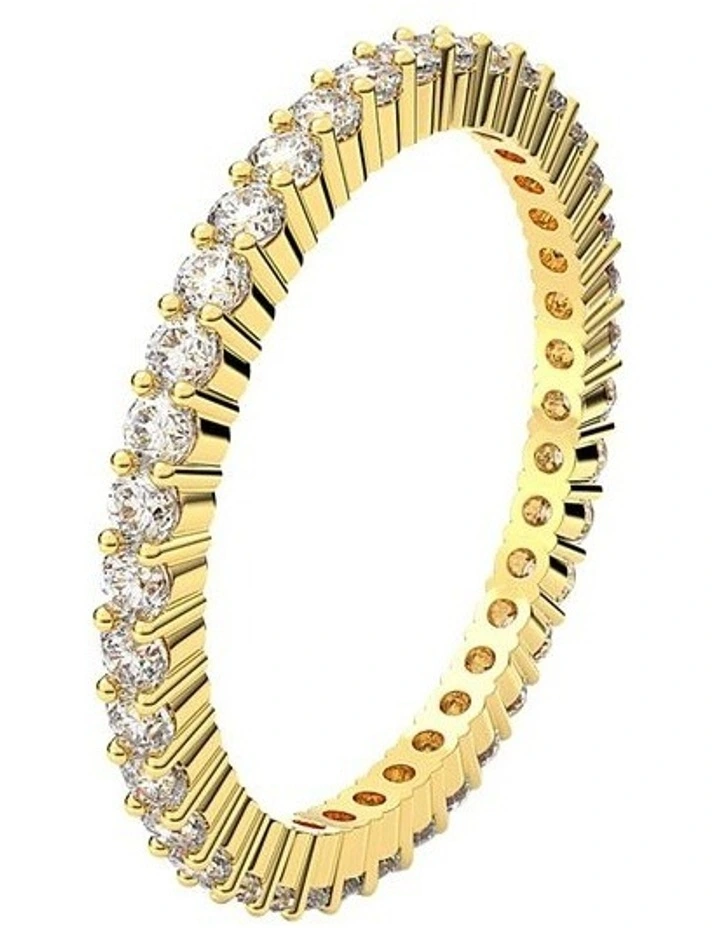 Matrix Vittore ring Round cut 18K gold finish in White image 2