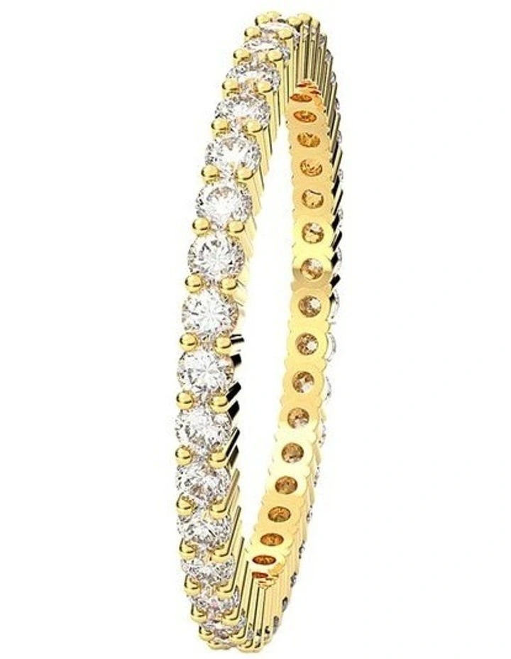 Matrix Vittore ring Round cut 18K gold finish in White image 3