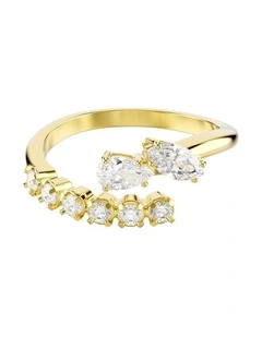 Mesmera open ring Mixed cuts 18K gold finish in White
