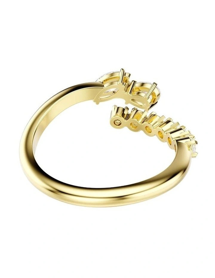 Mesmera open ring Mixed cuts 18K gold finish in White image 4
