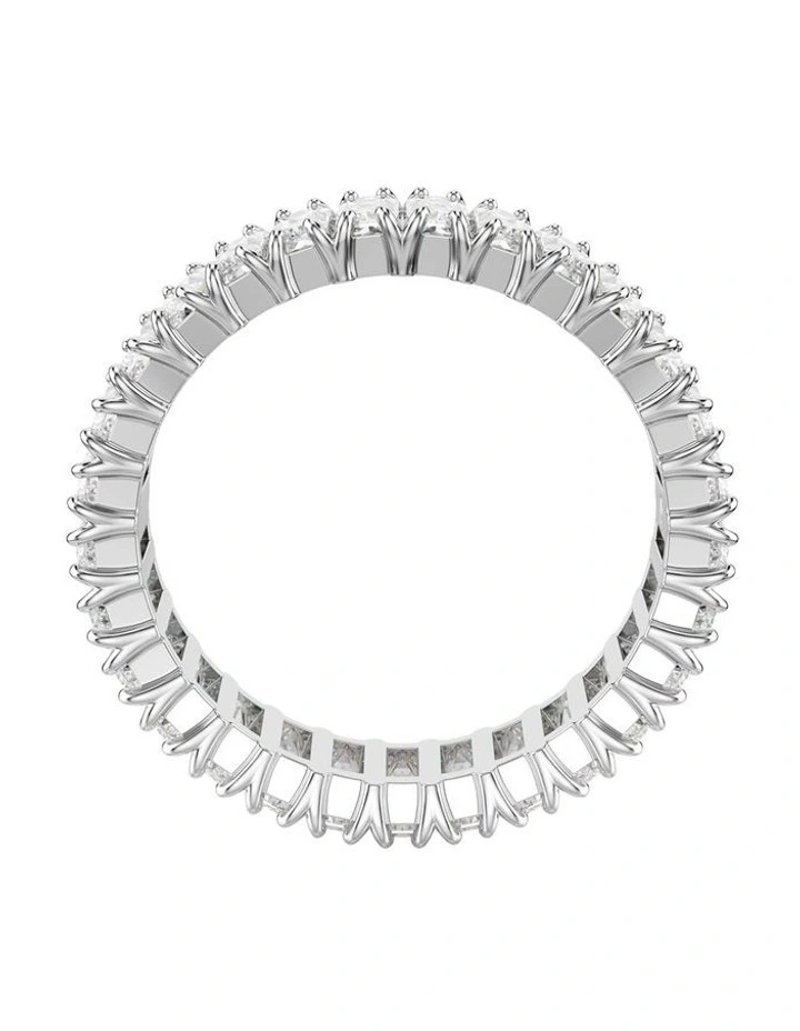Matrix ring Baguette cut Silver-tone finish in White image 3