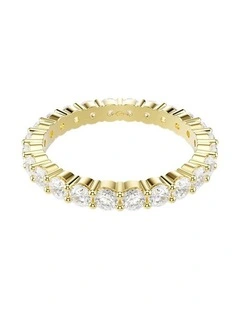 Matrix Vittore band ring Round cut 18K gold finish in White