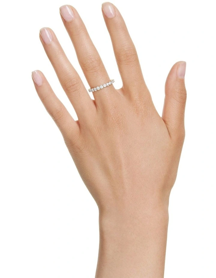 Matrix Vittore band ring Round cut 18K gold finish in White image 5