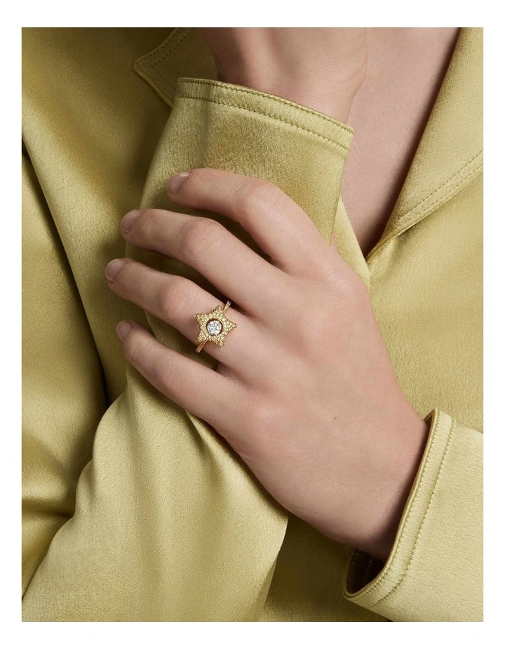 Sublima ring Round cut Star 18K gold finish in Multicoloured image 5