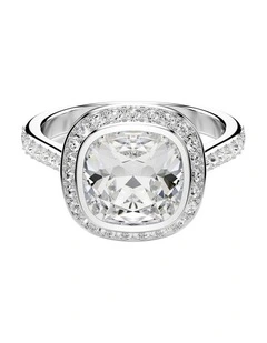 Una Angelic Halo Ring Cushion Cut in White