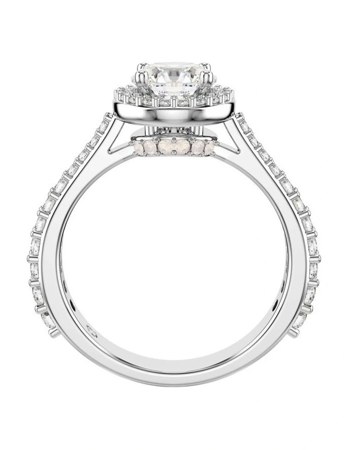 Una Angelic Ring Round Cut in White image 4