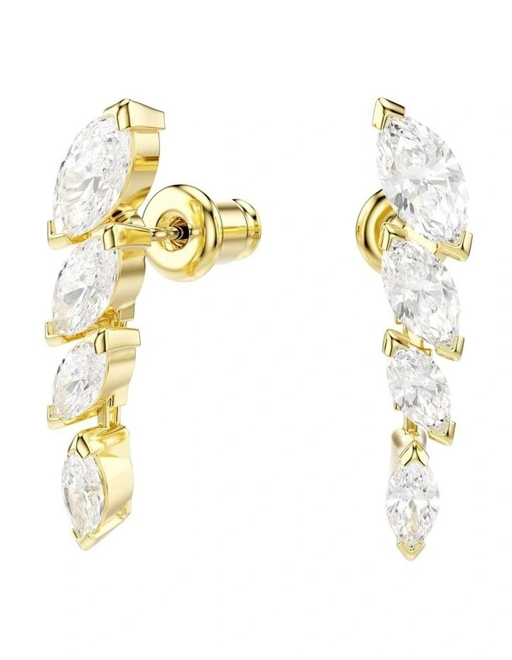 Mesmera Necklace and Earring Set Marquise Cut in White with Gold Finish image 5