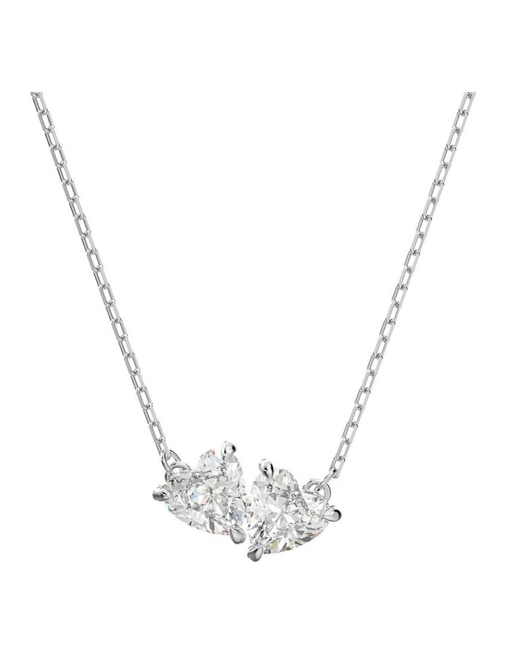 Mesmera Heart Plated Necklace in White image 1