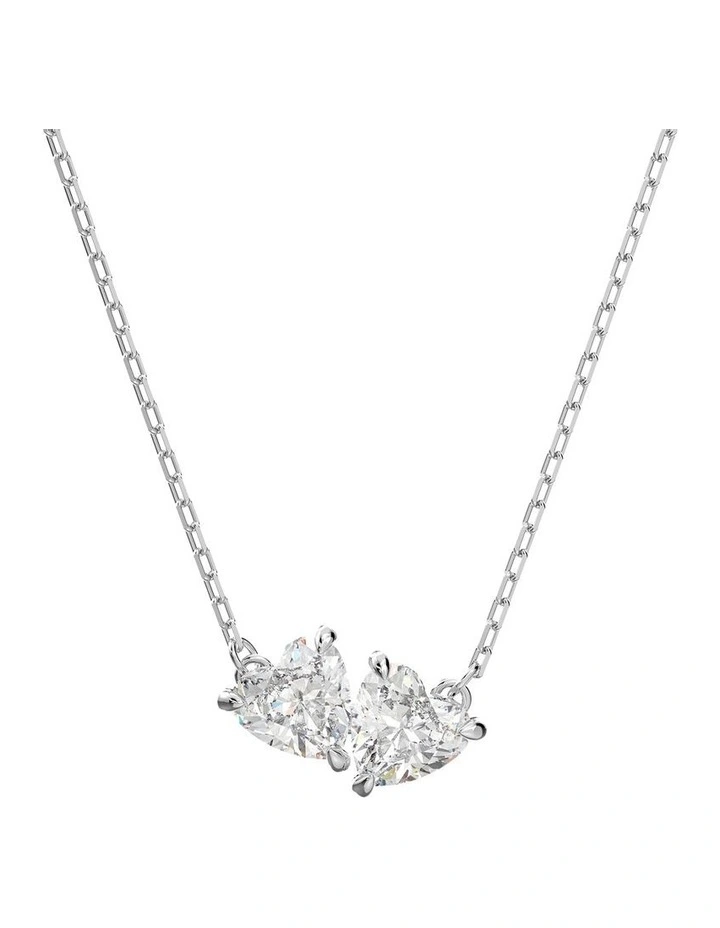 Mesmera Necklace Heart Rhodium Plated in White image 1